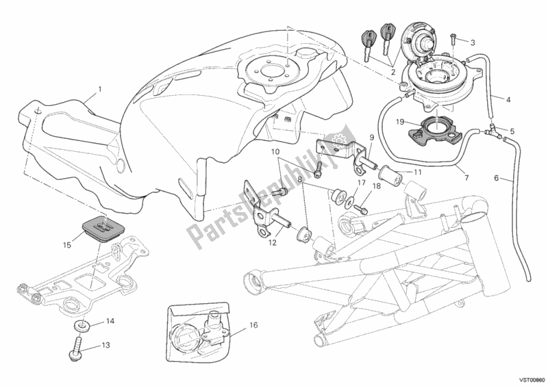Todas as partes de Tanque De Combustível do Ducati Monster 795 ABS EU Thailand 2014